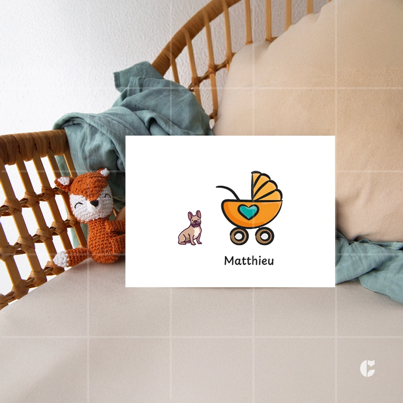 Faire-part de naissance Annonce avec l'animal familial