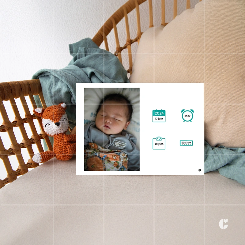 Faire-part de naissance Annonce avec l'animal familial – Image 7