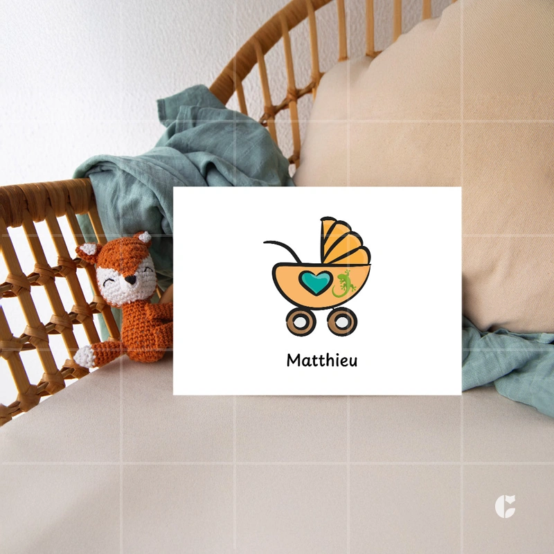 Faire-part de naissance Annonce avec l'animal familial – Image 4