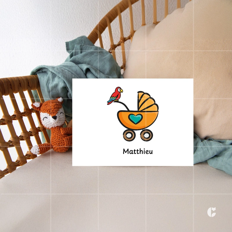 Faire-part de naissance Annonce avec l'animal familial – Image 3